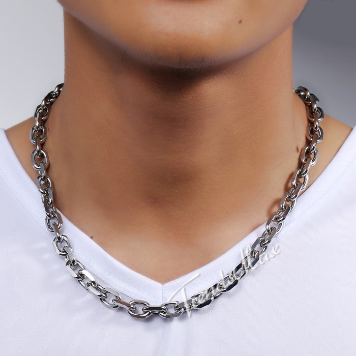 2.5/3/4/6/9mm Cable Rolo Link Stainless Steel Mens Boys Chain Necklace 18-36″
