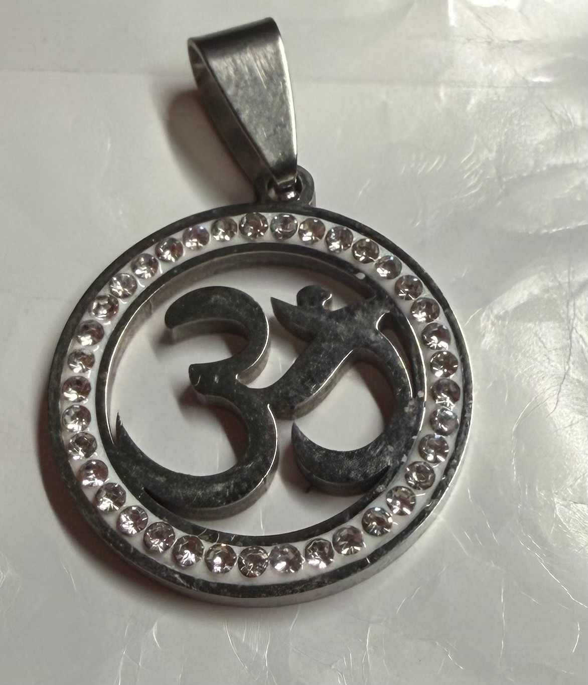 NEW OM Sign Pendant, Silver Pendant, OM Pendant ONLY