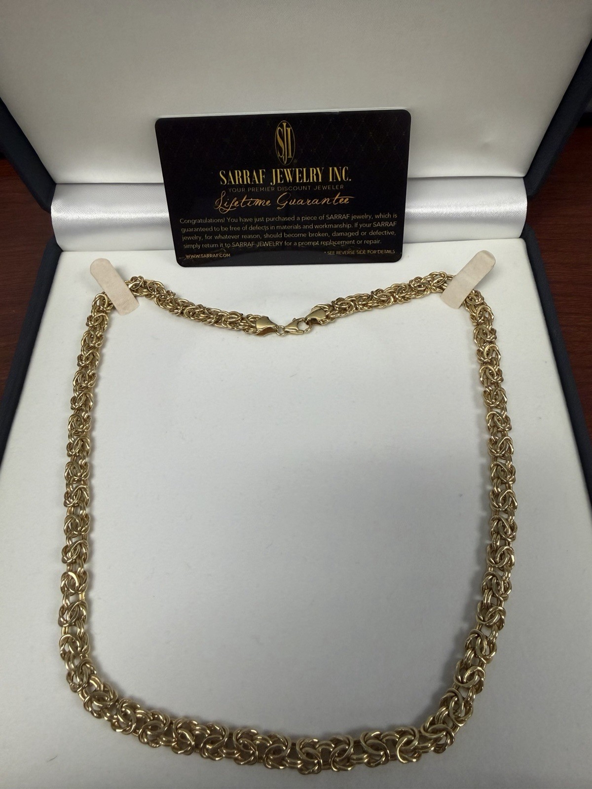 14k Gold 7mm Byzantine Necklace 20 Inches, MADE IN ITALY