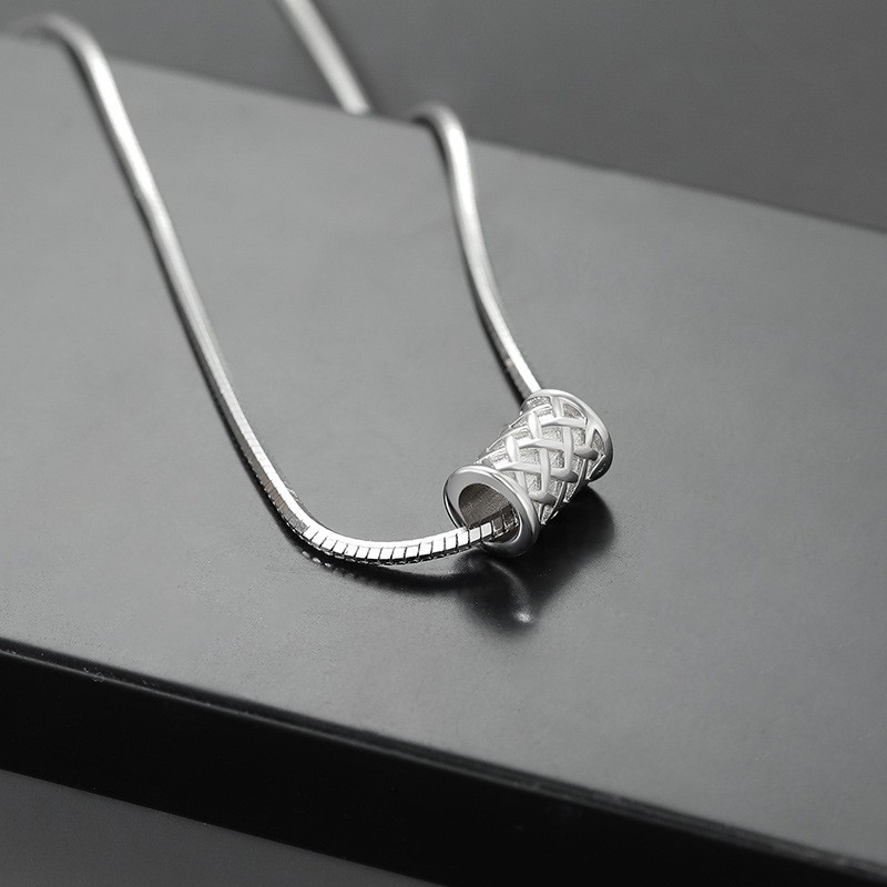 Silver 316 Stainless Snake Chain Necklace Woven Minimal Men Jewelry