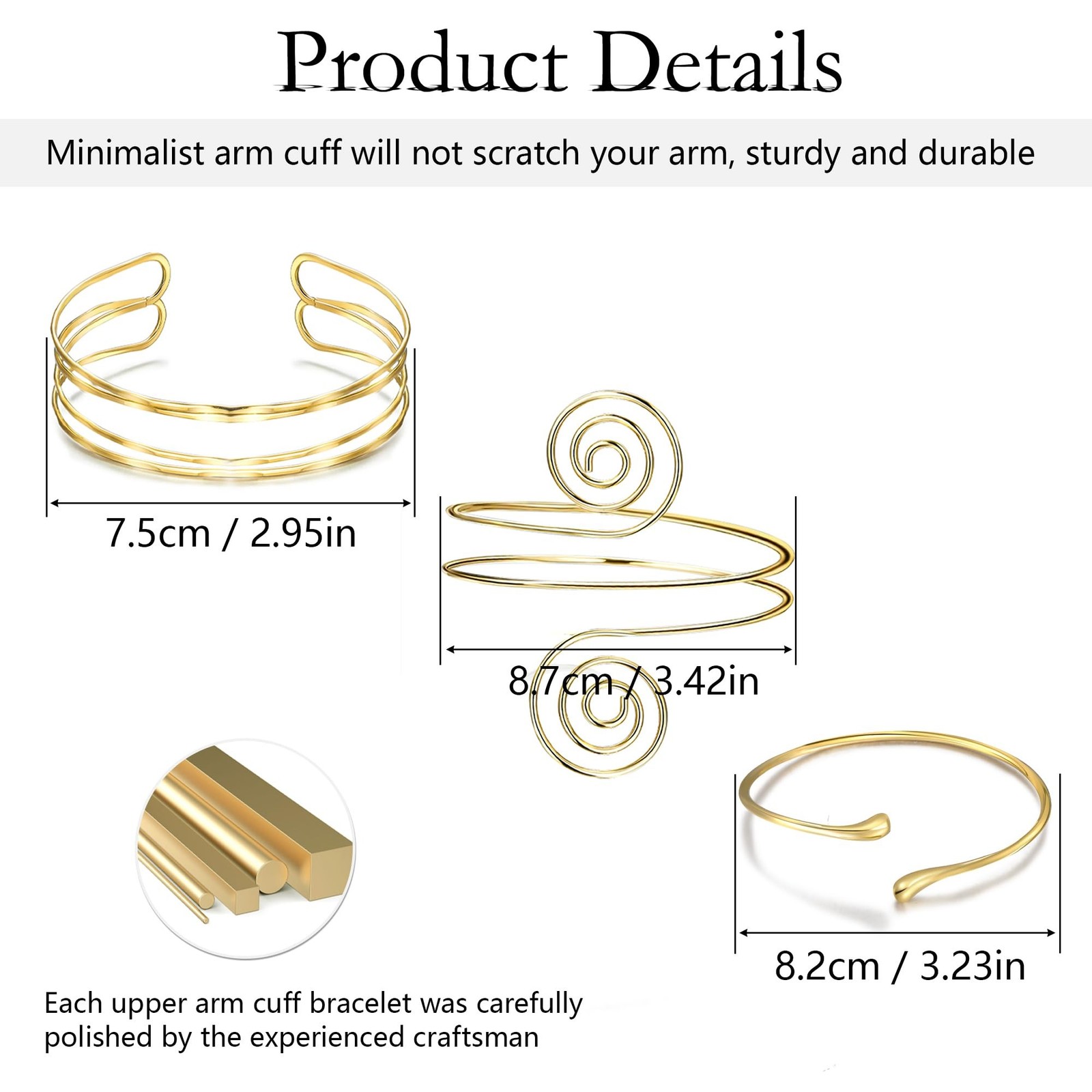 Arm Cuff Jewelry for Women Adjustable Upper Arm Bangle Bracelet Band Armlet A…