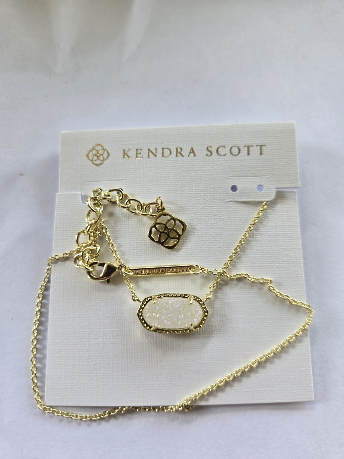 Kendra Scott Elisa Gold Pendant Necklace in White Opal