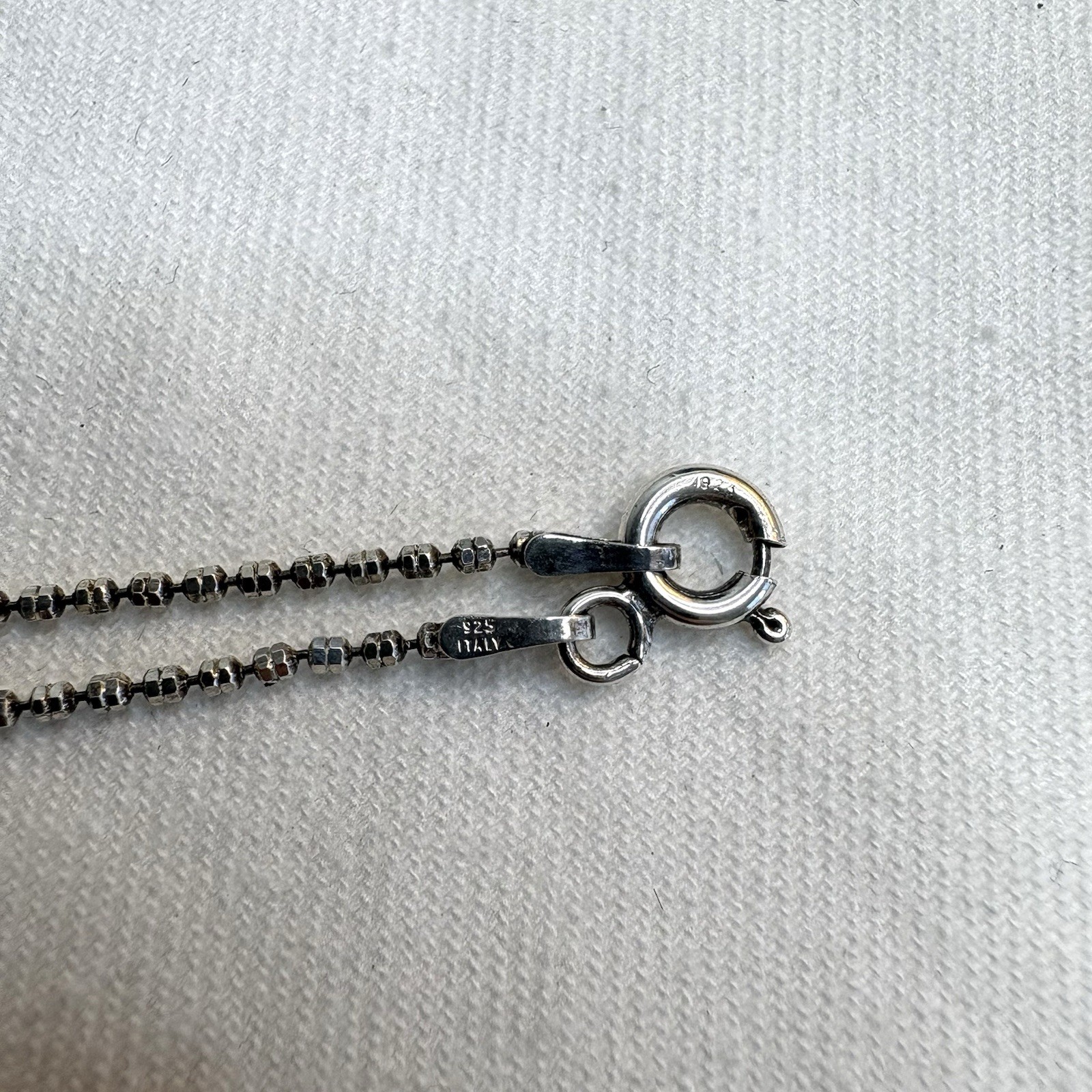 Italy Vintage 925 Sterling Silver Floral Pendant Necklace 18” Chain 9g
