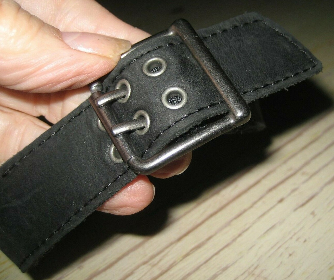 NEW Little Girl’s KS2 Black Suede FAUX LEATHER CHOKER Buckle Necklace Rocker