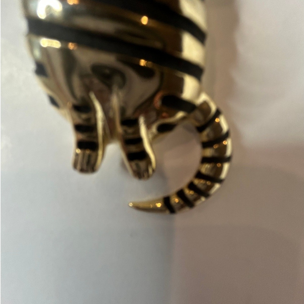 Vintage tabby cat pendant with black stripes retro whimsical
