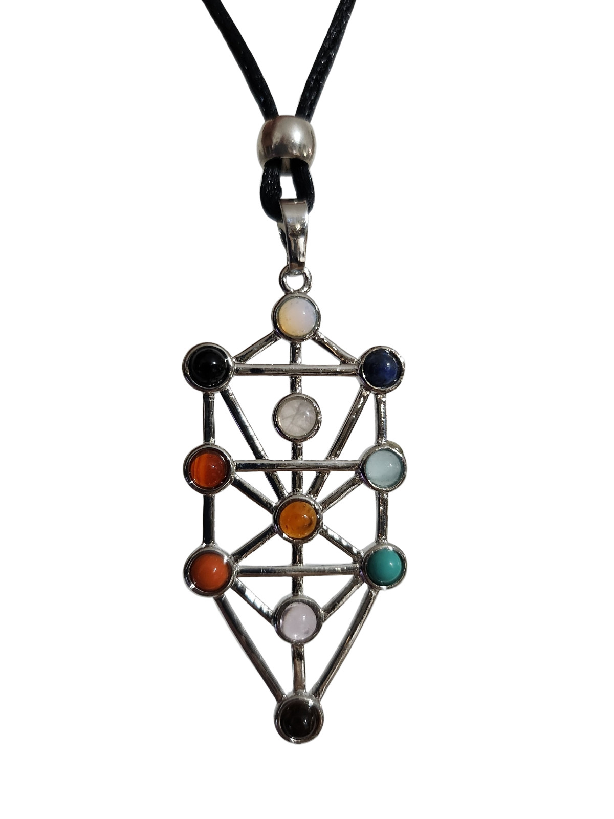 Tree of Life Sefirot Necklace Chakra Pendant Gemstone Kabbalah Bead Jewellery