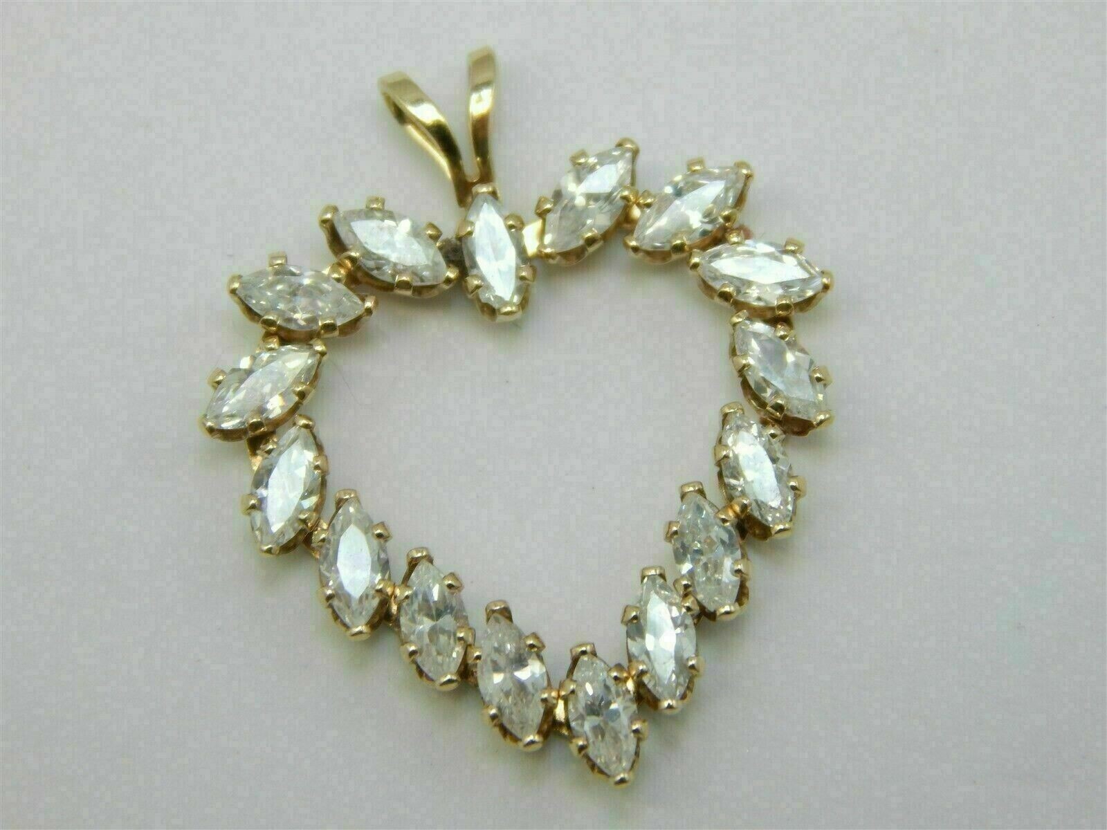 2.00 Ct Marquise Cut Diamond Pendant With Free Chain 14K Yellow Gold Finish