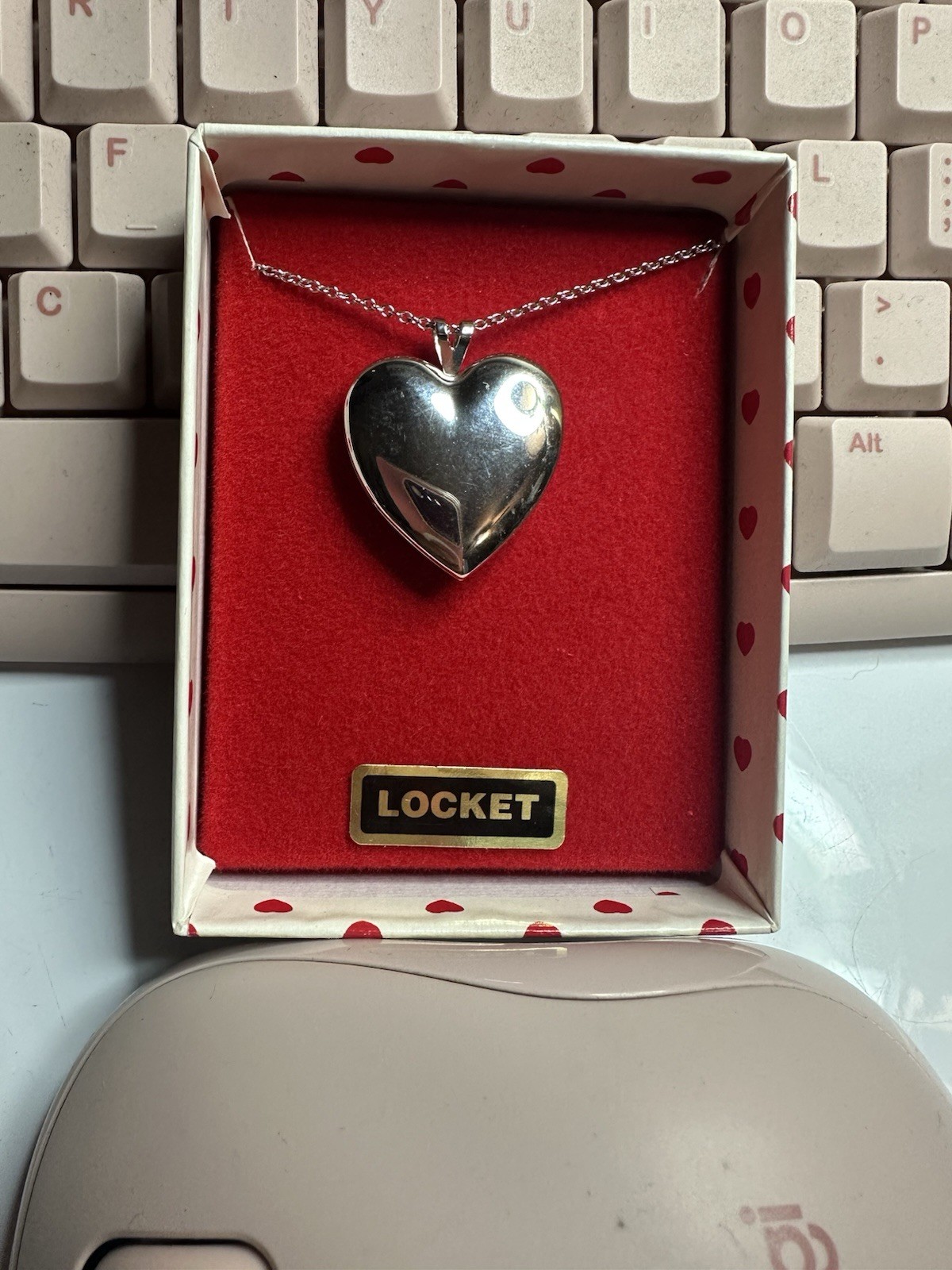 Heart Locket Necklace 24 Inch, .925 Sterling Silver