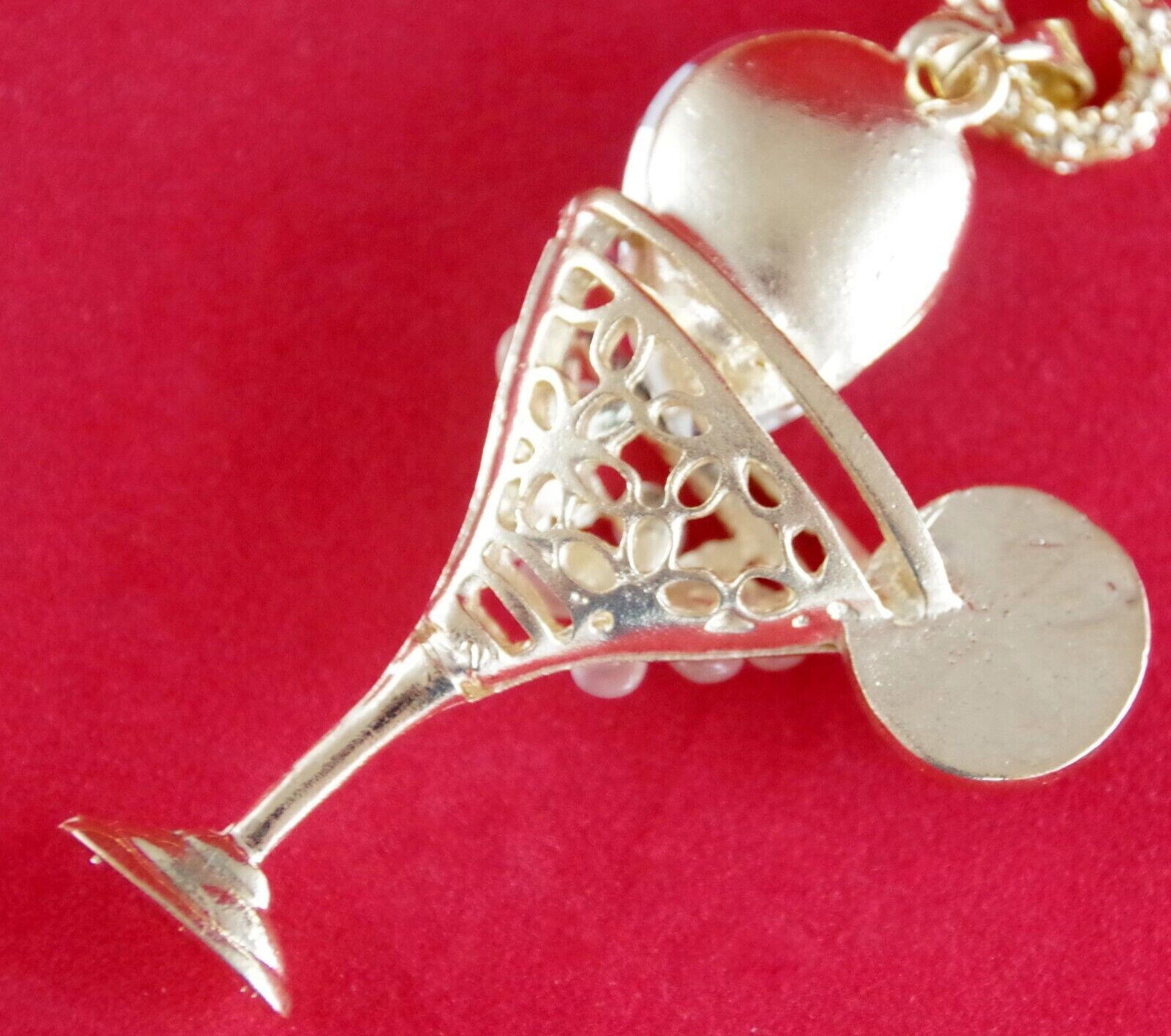 Betsey Johnson Crystal Blue Garnish Margarita 3D Pendant Necklace Free Gift Bag