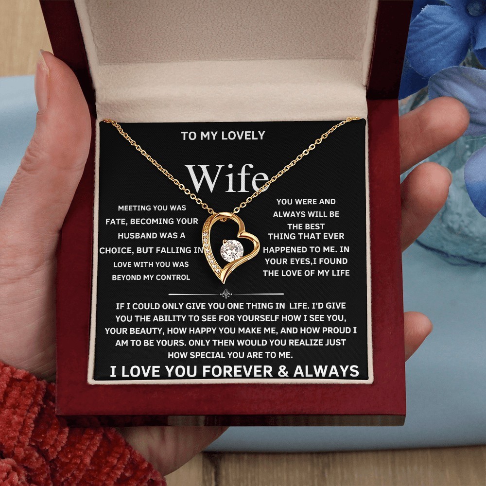 Necklace Gift for Wife Fiancée Valentine Birthday Anniversary.Gold necklace