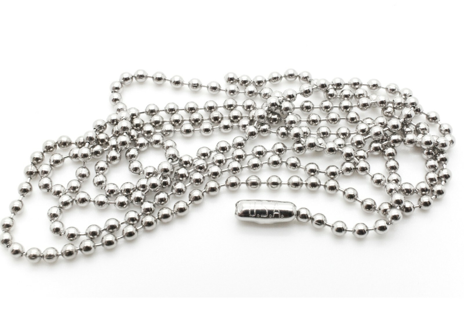 100 EACH STAINLESS STEEL DOG TAGS, 24″ BALL CHAIN NECKLACE, SILENCERS REPAIR KIT