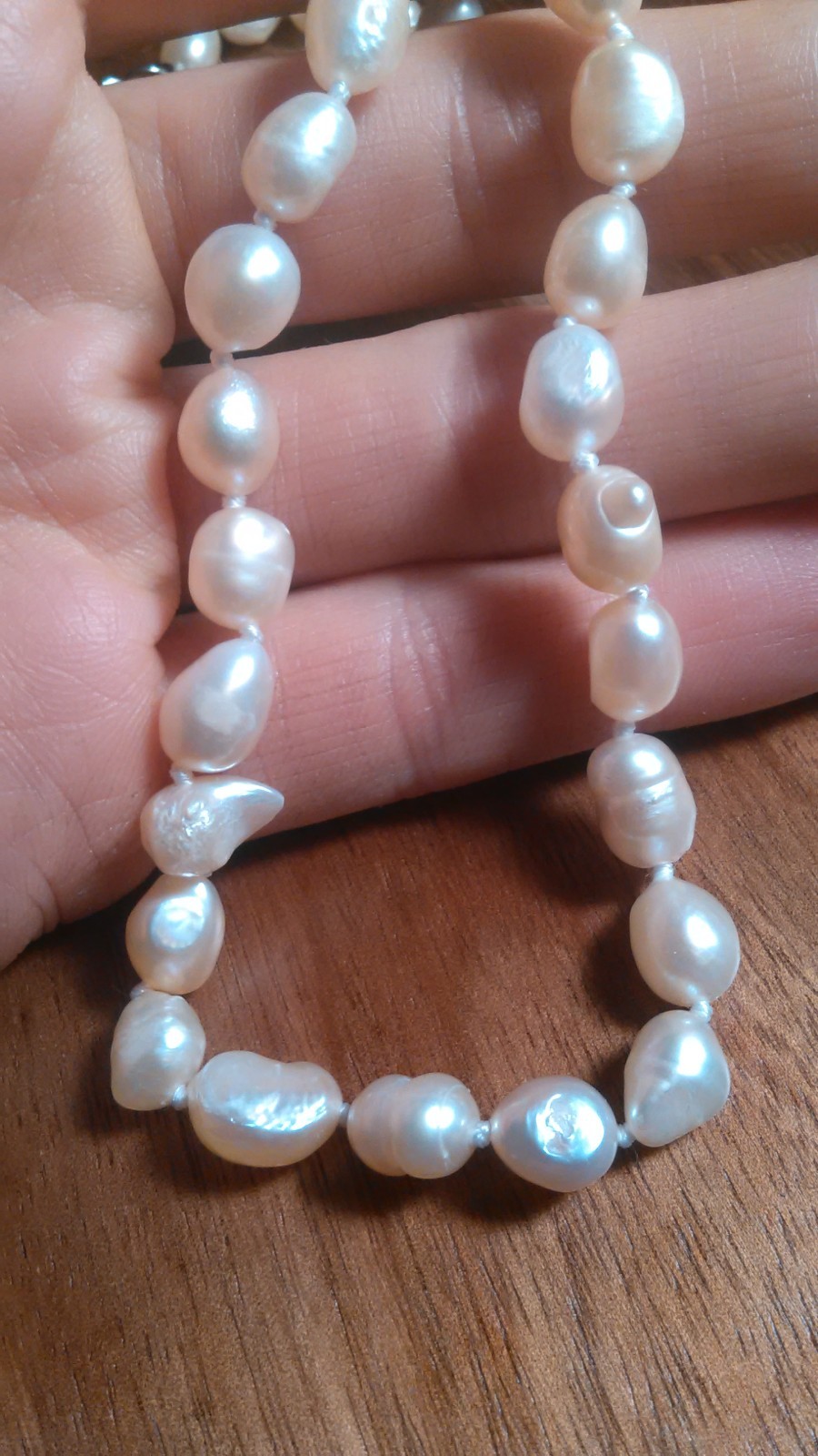 Genuine Peach Freshwater Pearl Stainless Steel Necklace (18 Inch)