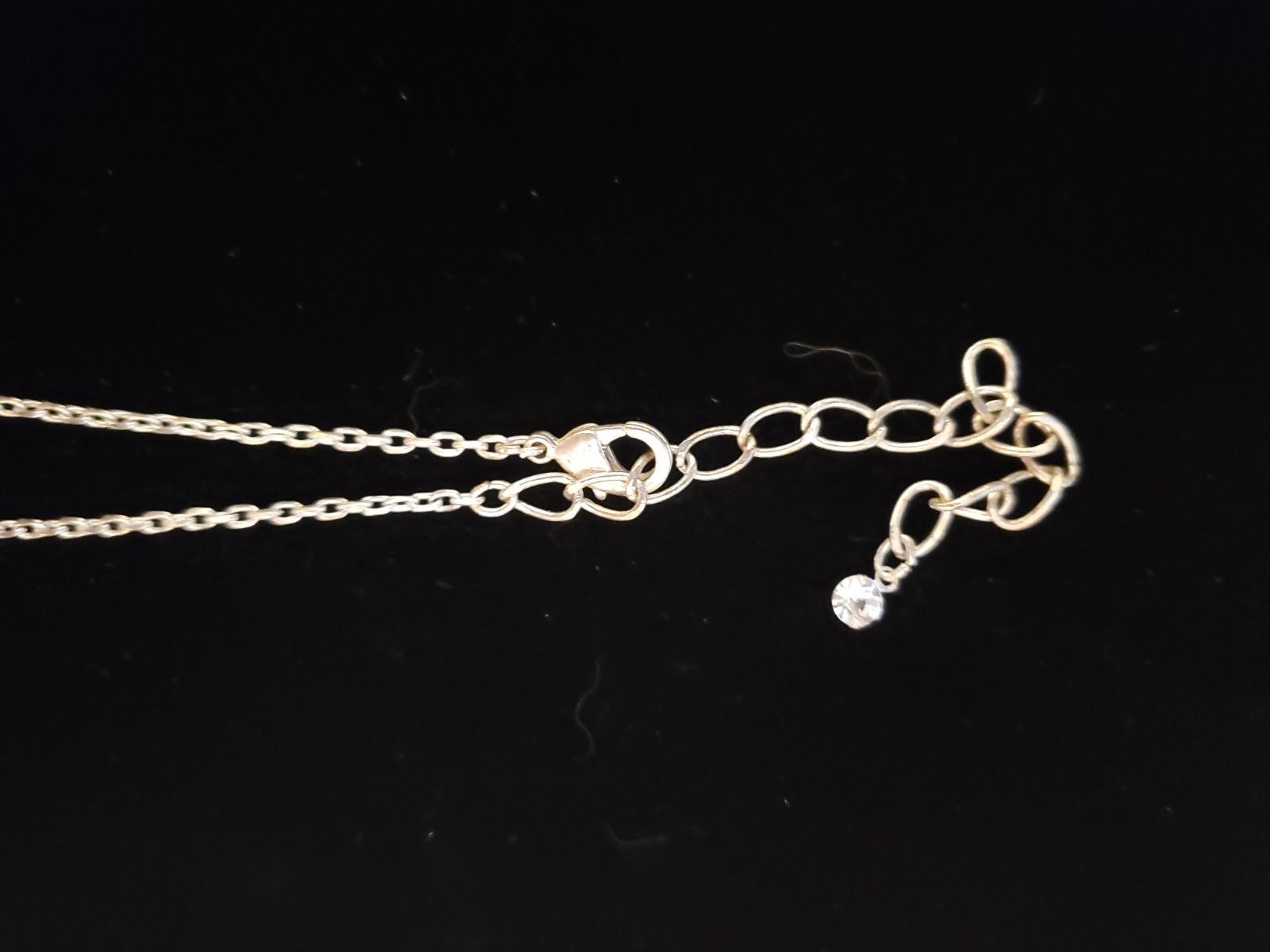 New Rhinestone Choker Collar Necklace Sparkle Silver Tone Necklace 15 – 18 in