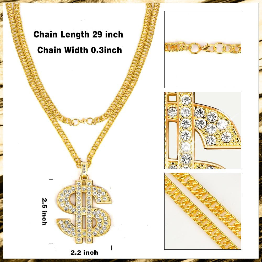 Gold Chain with Dollar Sign Pendant Necklace – Hip Hop Money Chain
