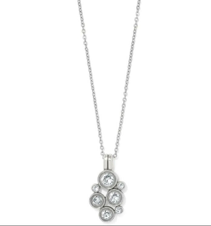 Brighton Constella Cluster Silver Crystal Pendant Necklace STYLE JM7668 $78 NWT