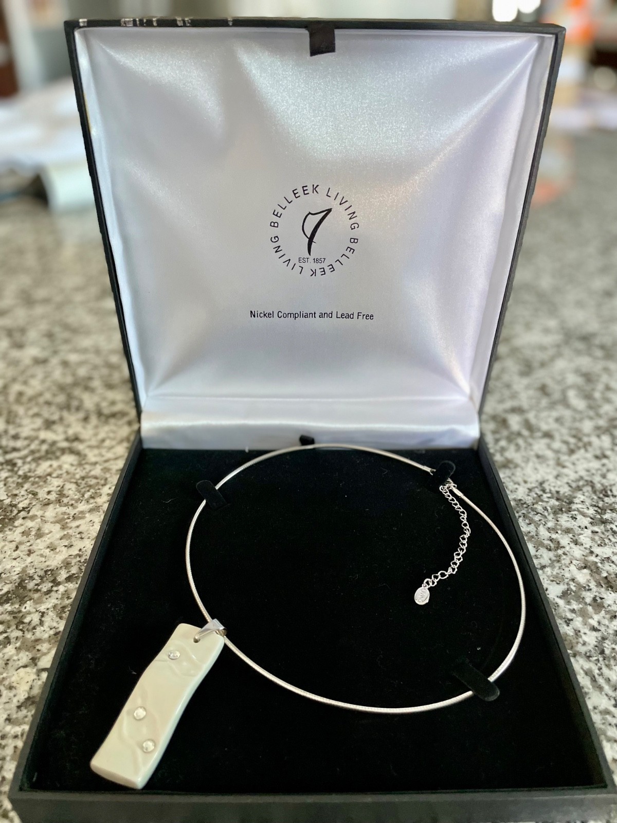 Belleek Living “Wave” Designer Necklace – New in Box – Made in Ireland