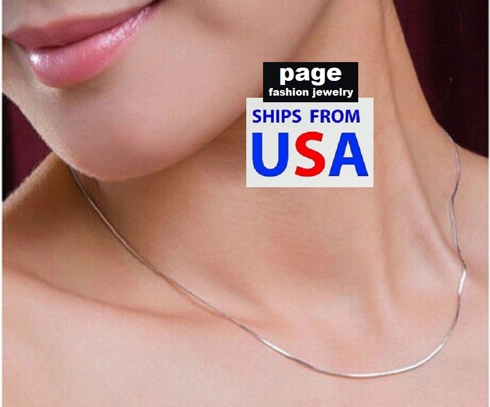 USA Seller- 925 Sterling Silver 1mm Snake Chain 18″ 20″ 22″ 24″ Necklace Jewelry