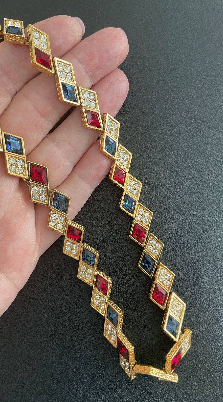 **Vintage** GENUINE Attwood & Sawyer Crystal All Around Statement Necklace
