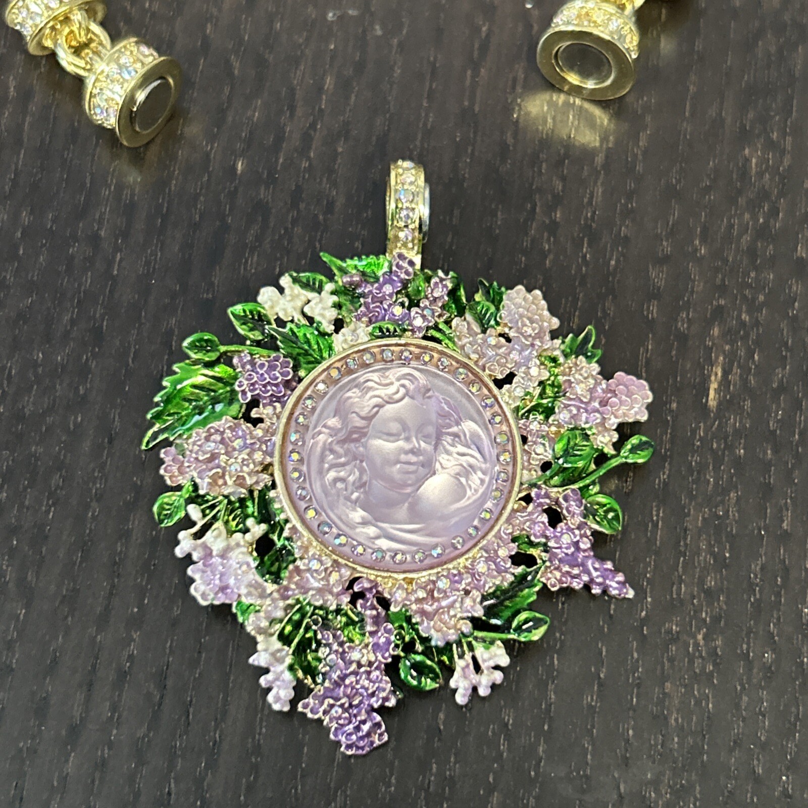 Kirks Folly Dream Angel Magnetic Enhancer & Necklace Moon Glow Beaded Gold/Pink