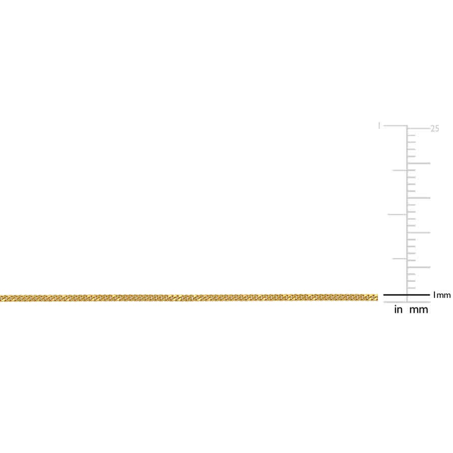 Amour 1mm Diamond Cut Flat Curb Link Chain Necklace in 14k Yellow Gold- 18 in