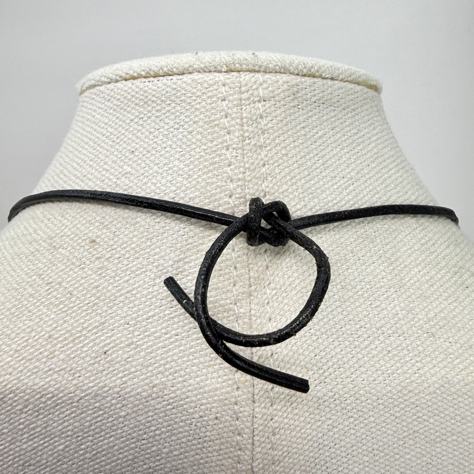 Monet Heart Pendant Necklace Black Cord Silver Tone Modern Signed