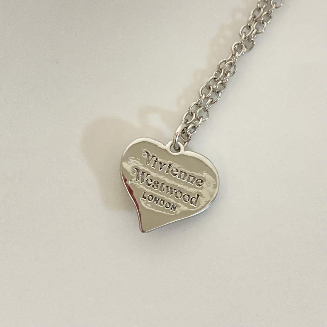 Vivienne Westwood Silver Petra Necklace Silver Shell Heart w/drawstring [EJ003