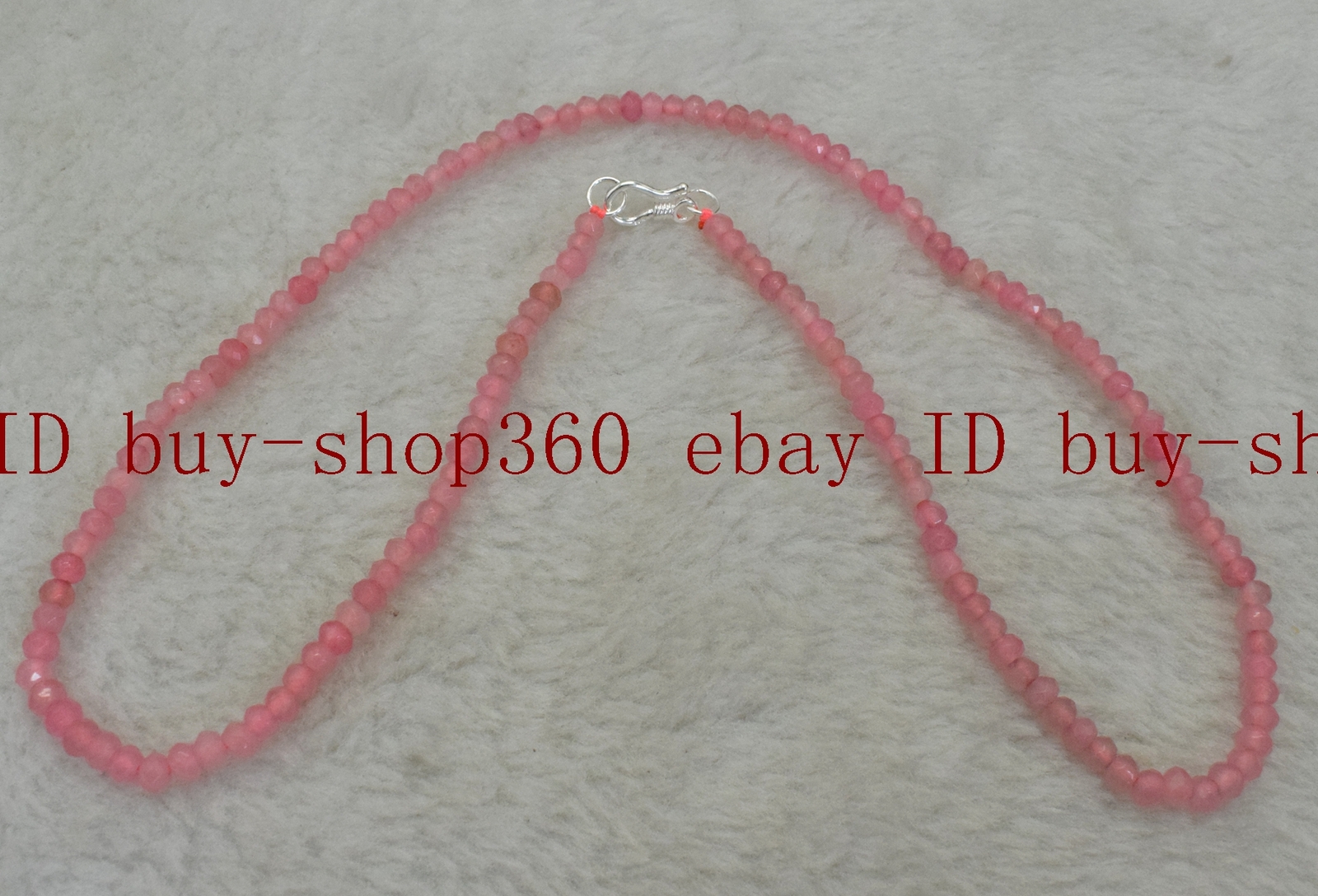 Wholesale Fine 2x4mm Gemstone Faceted Beads Necklace 925 Sterling Silver Clasp