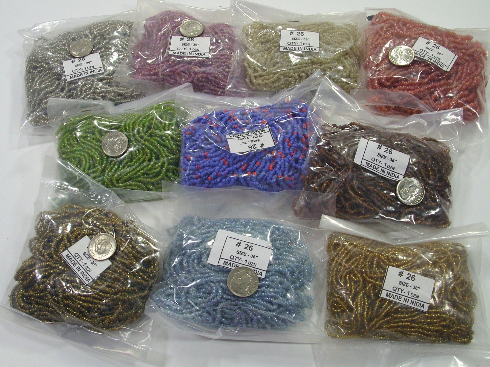 100 Strands 36″ Glass Seed Bead Necklaces Wholesale Bulk Lot Clearance (NP-43C)