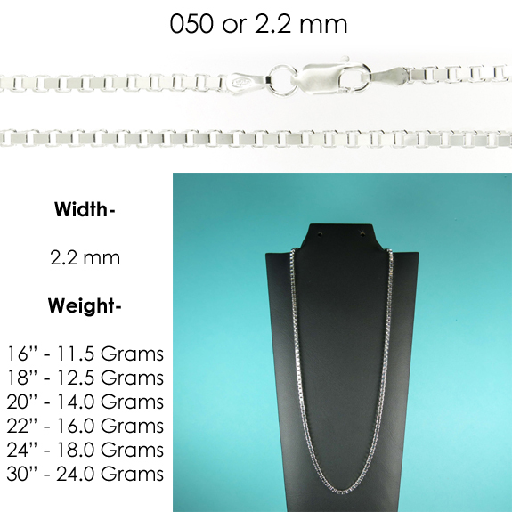 Sterling Silver BOX Chain Necklace All Sizes Stamped .Italy