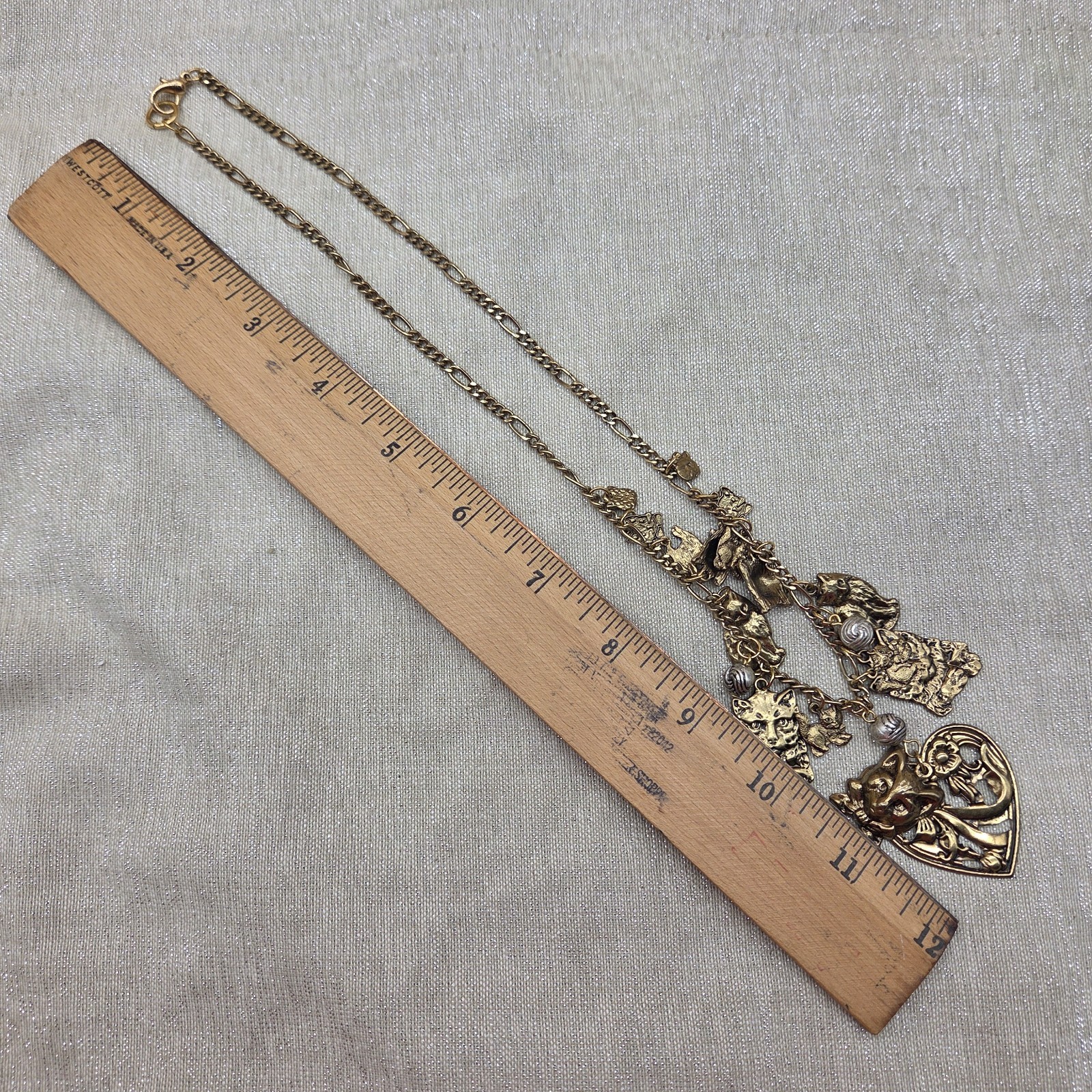 Cats Charms Pendant Style Heart Ribbon Flower Chain Necklace