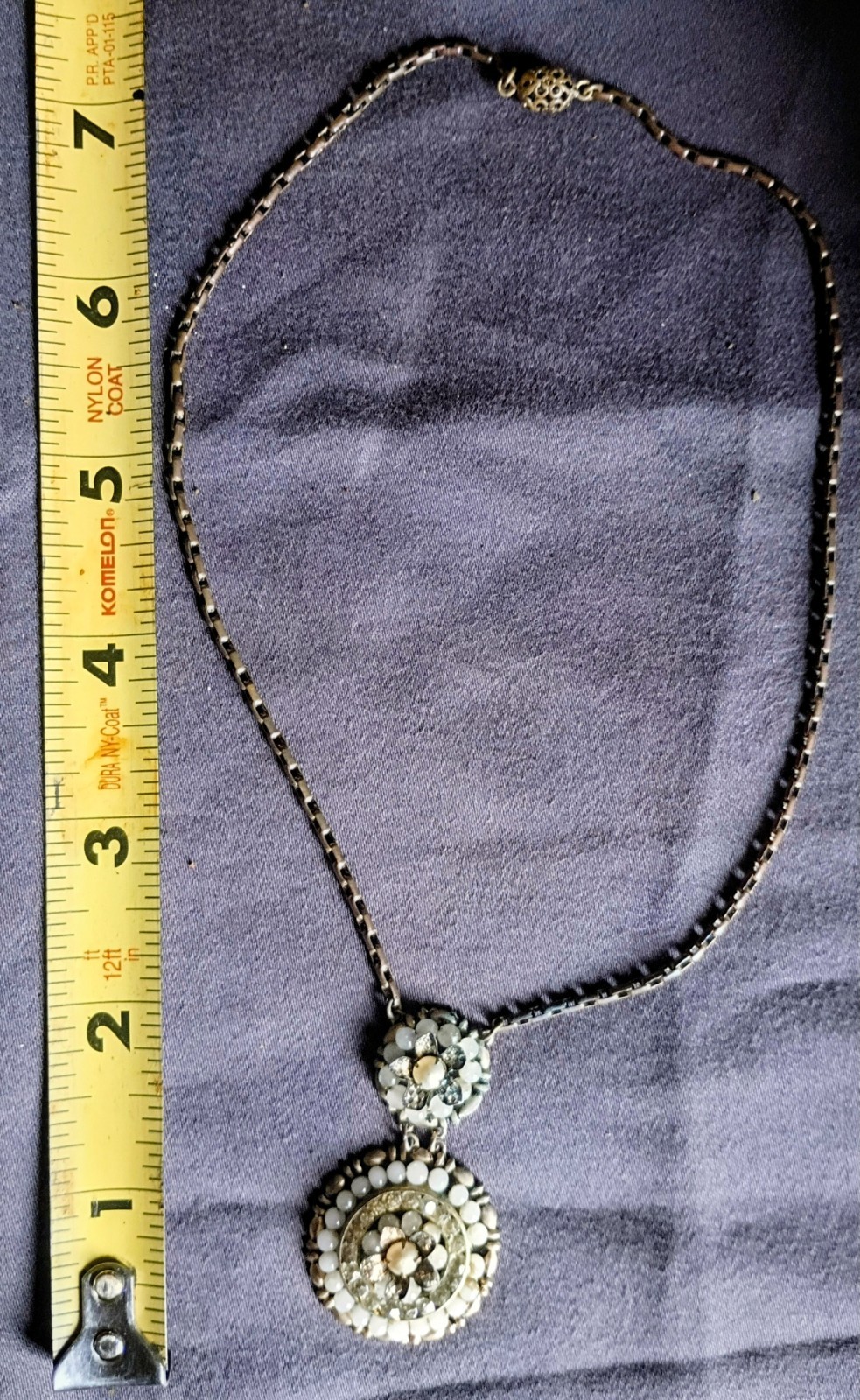 DESIGNER INSPIRED GOLD TONE METAL BEAD & RHINESTONE PENDANT CHAIN NECKLACE