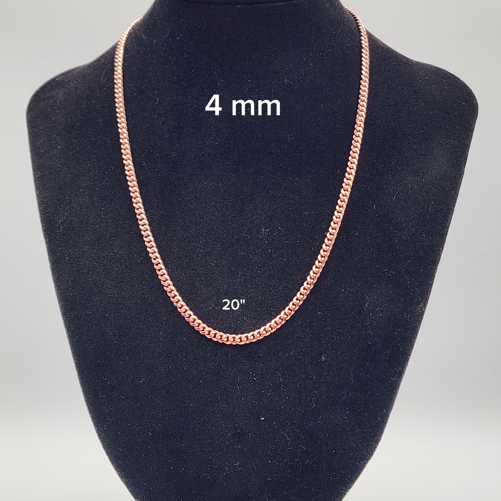 Pure Copper Cuban Link Chain Necklace – 20 Inch – 4mm