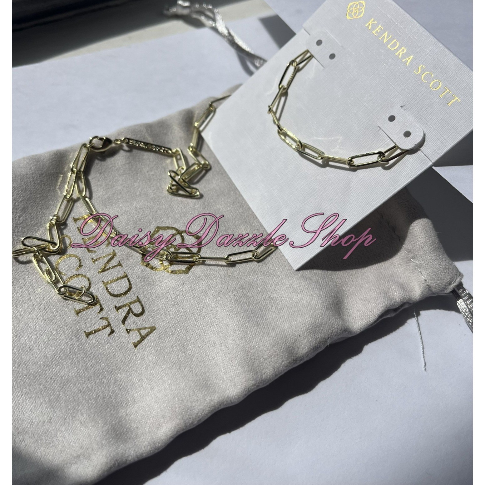 ✨Defective Kendra Scott Courtney Paperclip Necklace Fashion Jewelry Gold New ✨