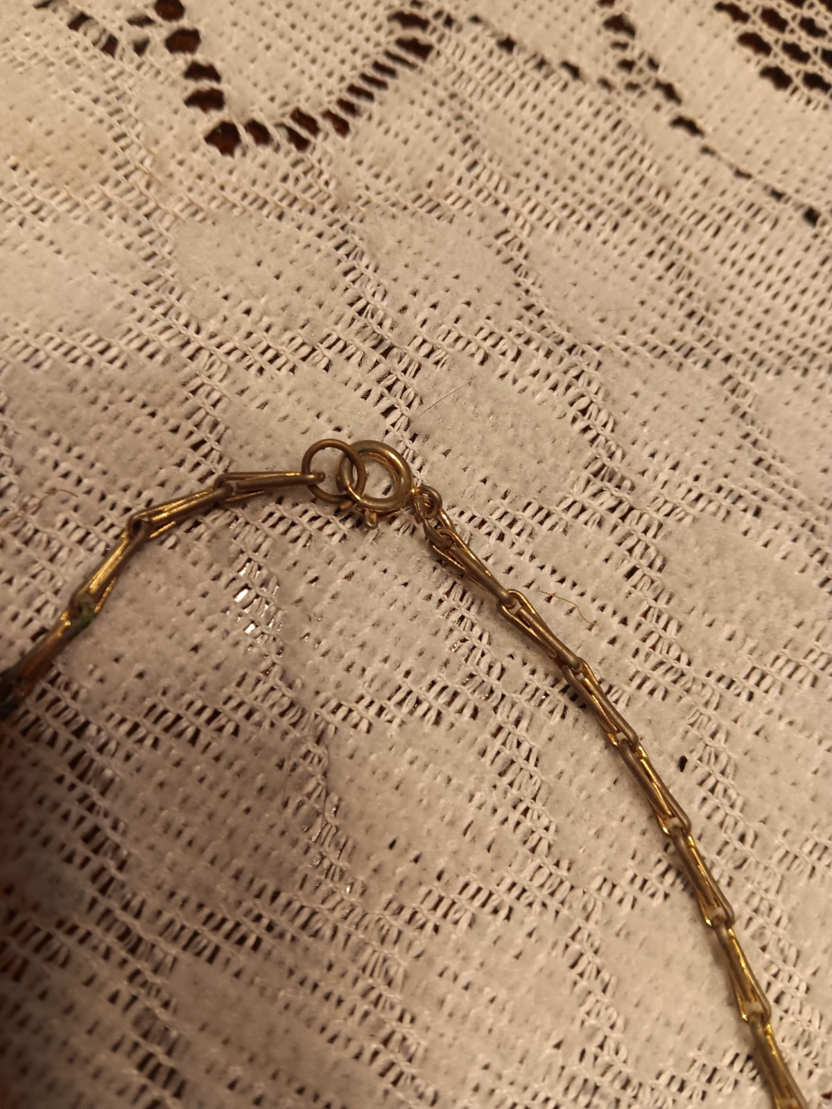 Gold Tone Bar Link Chain Necklace – Metal, Spring Ring Clasp, No Stone