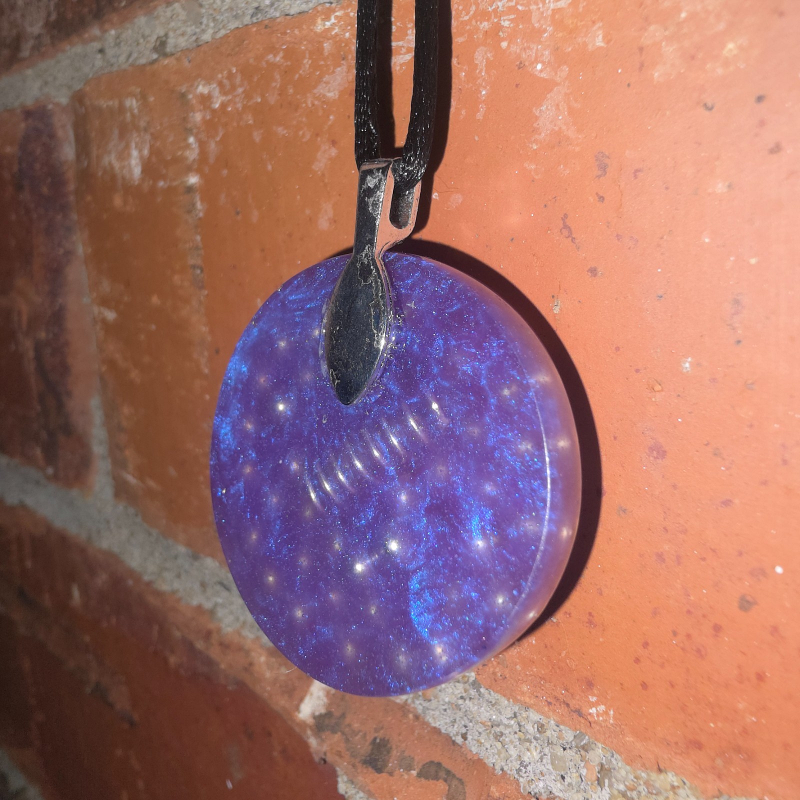 Flourite Orgonite Orgone Energy Pendant Necklace Purple Spiritual Tool Protect