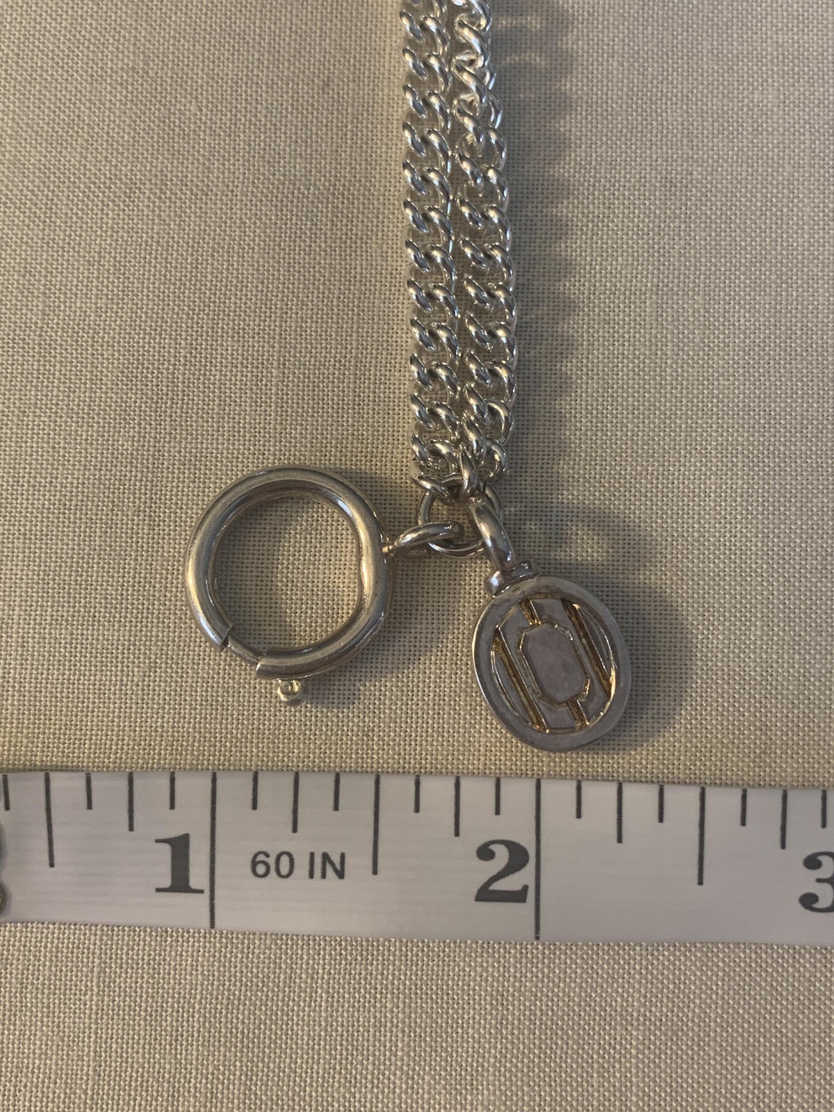 Lauren Ralph Lauren Necklace Silver Tone Layered Chain Collar 15 In Womens RL