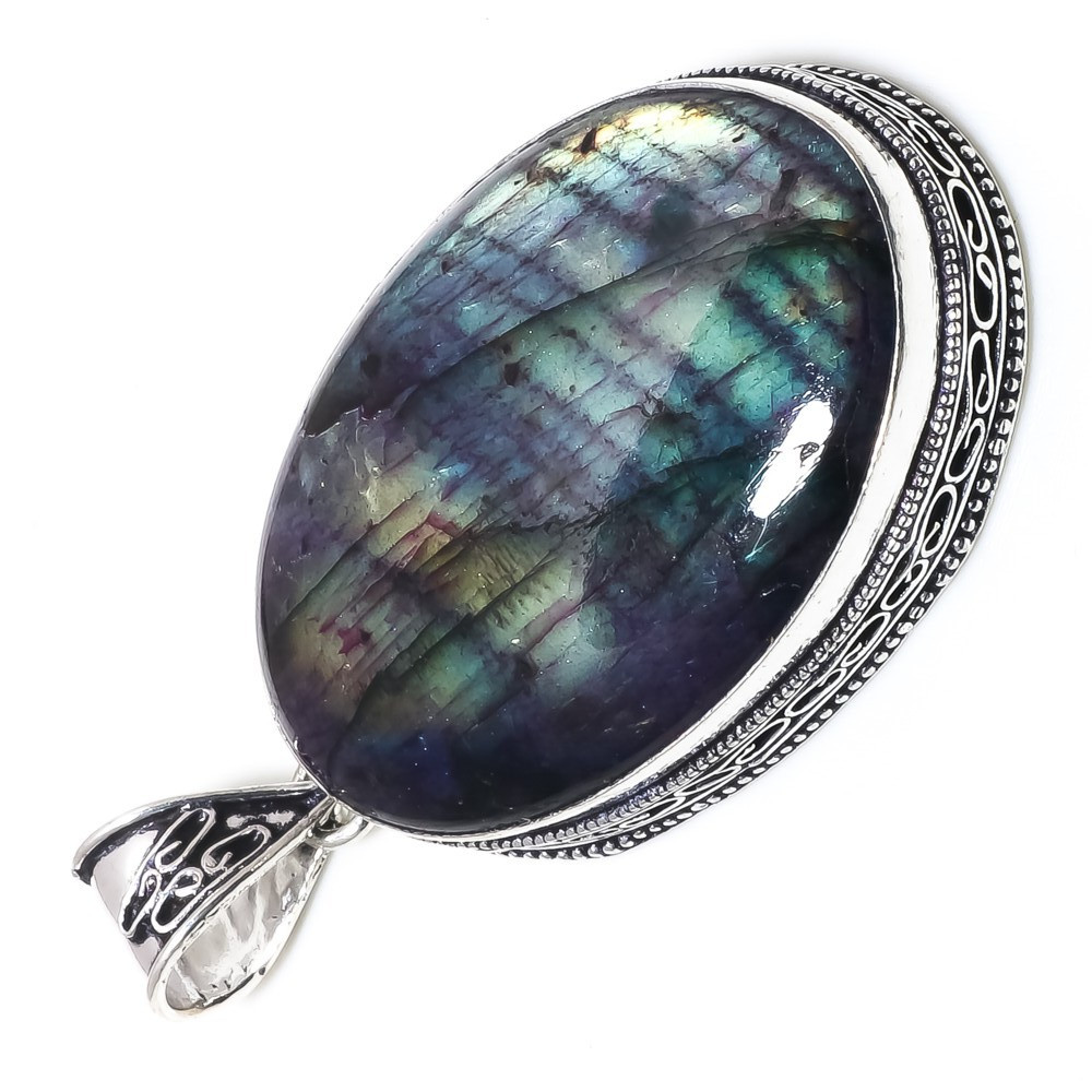 Labradorite Oval Shape Gemstone Handmade Pendant Jewelry Pendant Size 2.7 Inches