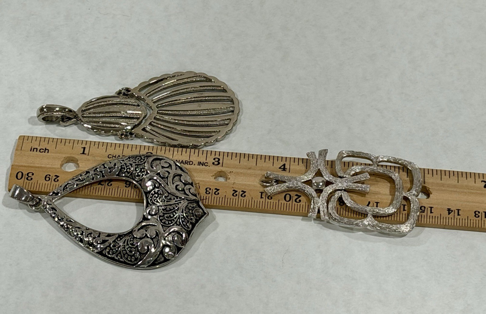 Vintage Silver Tone Pendant Lot of 3 Individual Medium Size Boho Chic Style