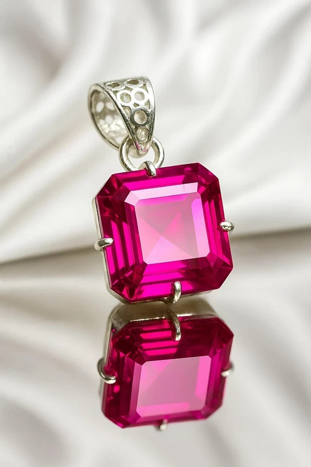 20 Ct Certified Natural Flawless Pink Sapphire 925 Silver Pendant Loose Gemstone