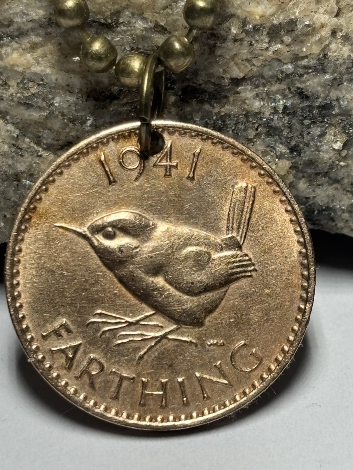 1941 UK Farthing Coin Pendant British WW2 London. Great Gift 🎁 Wear History!