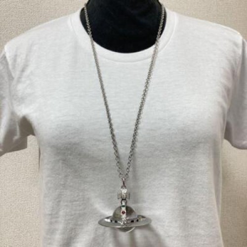 【In Box/Drawstring】Vivienne Westwood Medium Orb Necklace Silver Top 6.5cm