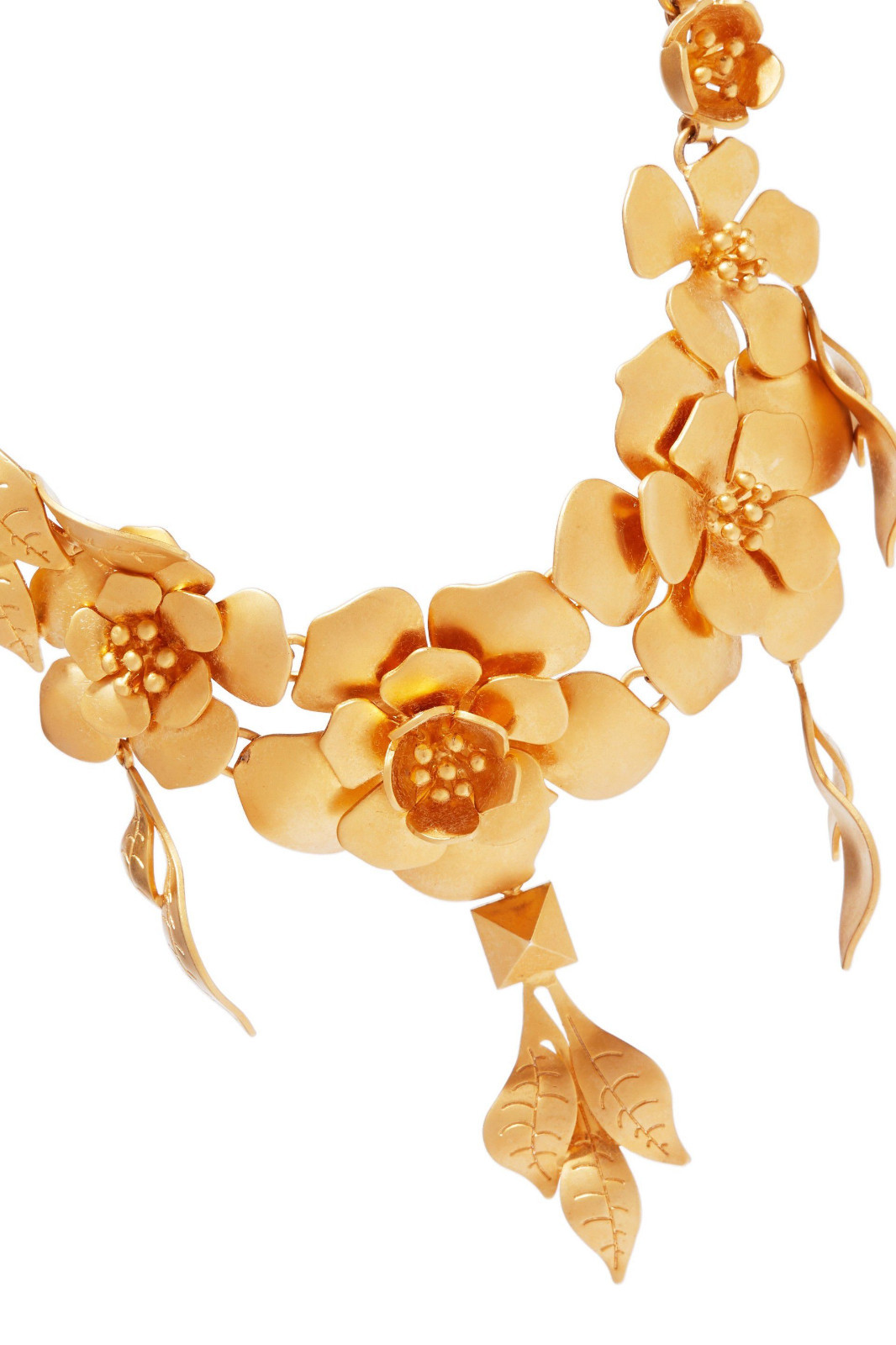 VALENTINO GARAVANI “FLOWER” GOLD PLATED METAL NECKLACE Sz. N/A