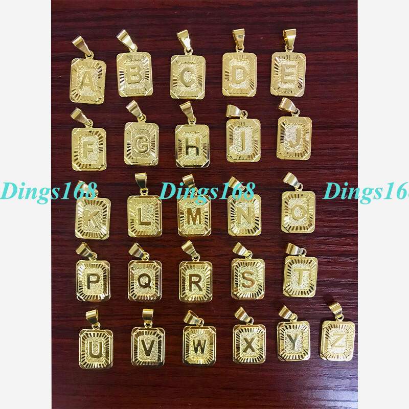 Genuine 18K Yellow Gold Filled Letter “S” 20mm*16mm Bar Pendant + Necklace Chain