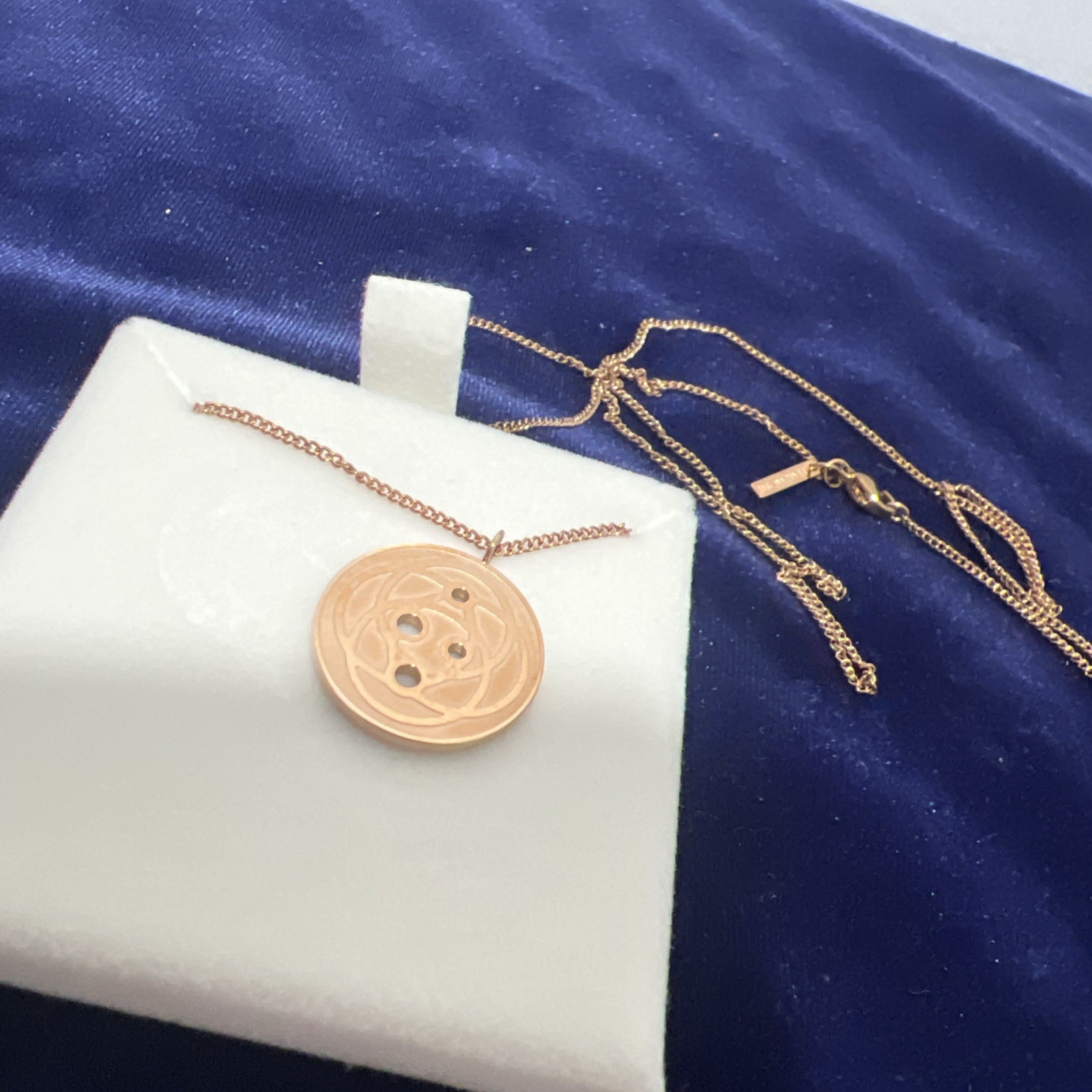 Harmoni 18K Rose Gold Plated Round Pendant Necklace, Large 25mm