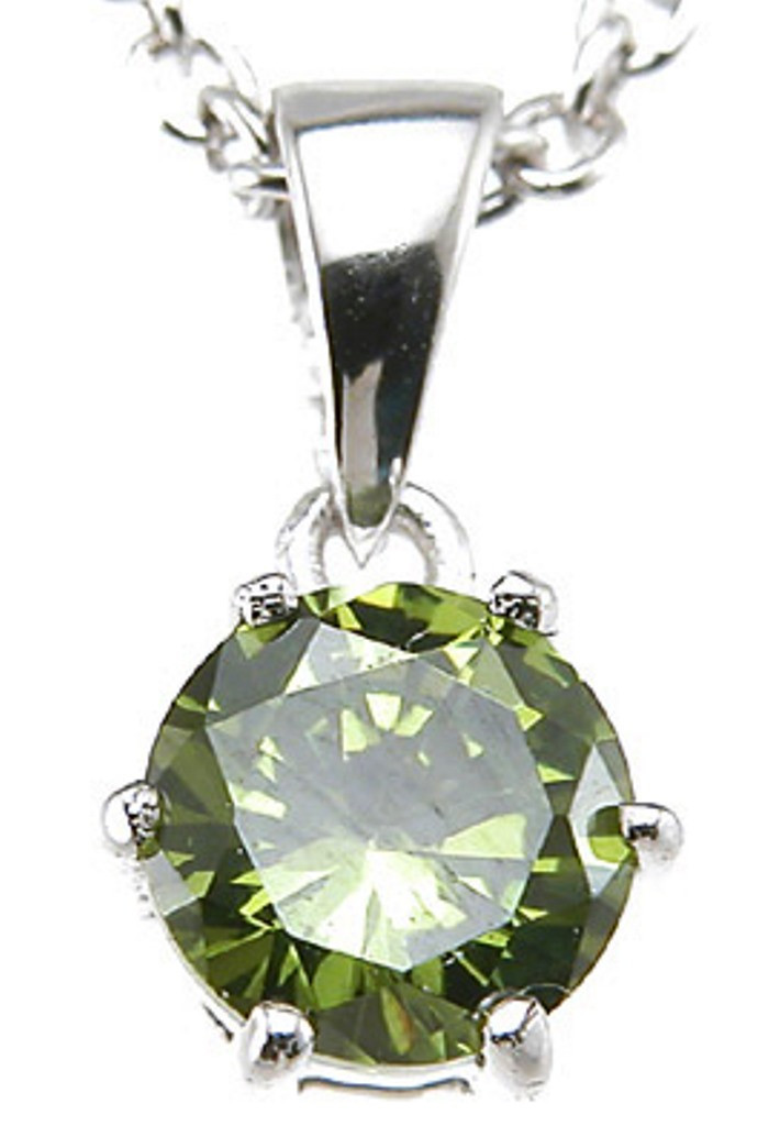 925 Sterling Silver Rhodium Finish Brilliant Stone Prong Pendant Cubic Zirconia