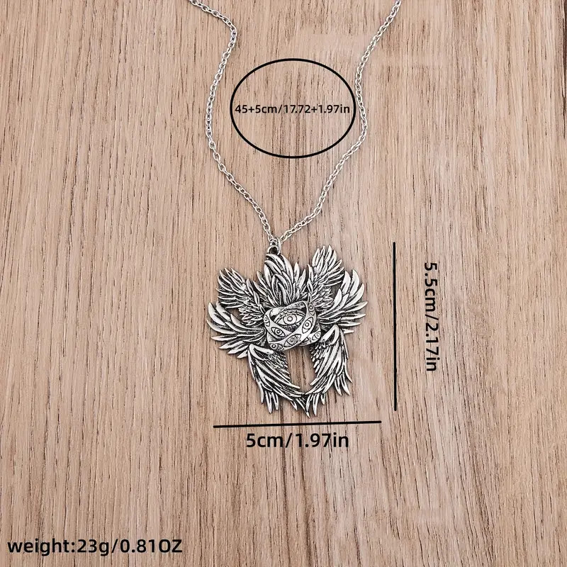 Evil-Eye Seraphim Jewelry Vintage Silver Look Nazar Hamsa Pendant Necklace