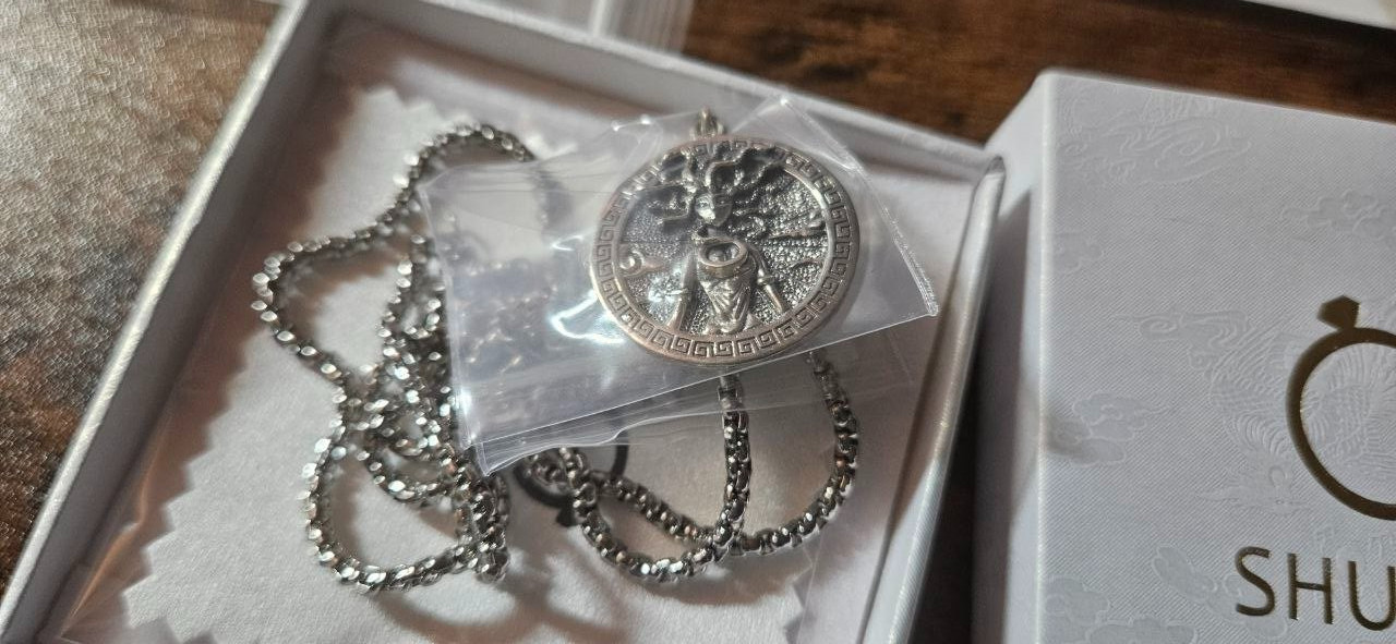 Mystical Beauty Cursed Medusa Necklace 3D Solid Sterling Silver Pendant 925
