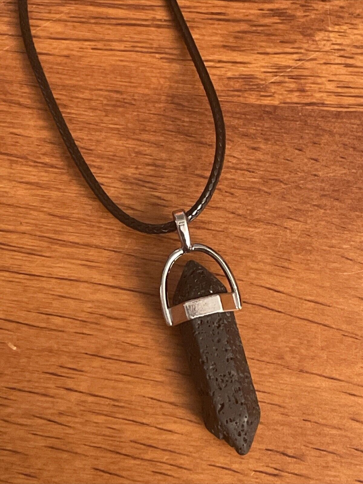 Natural Volcano Lava Stone Pendants Natural Crystal Gemstone Hexagon 18″