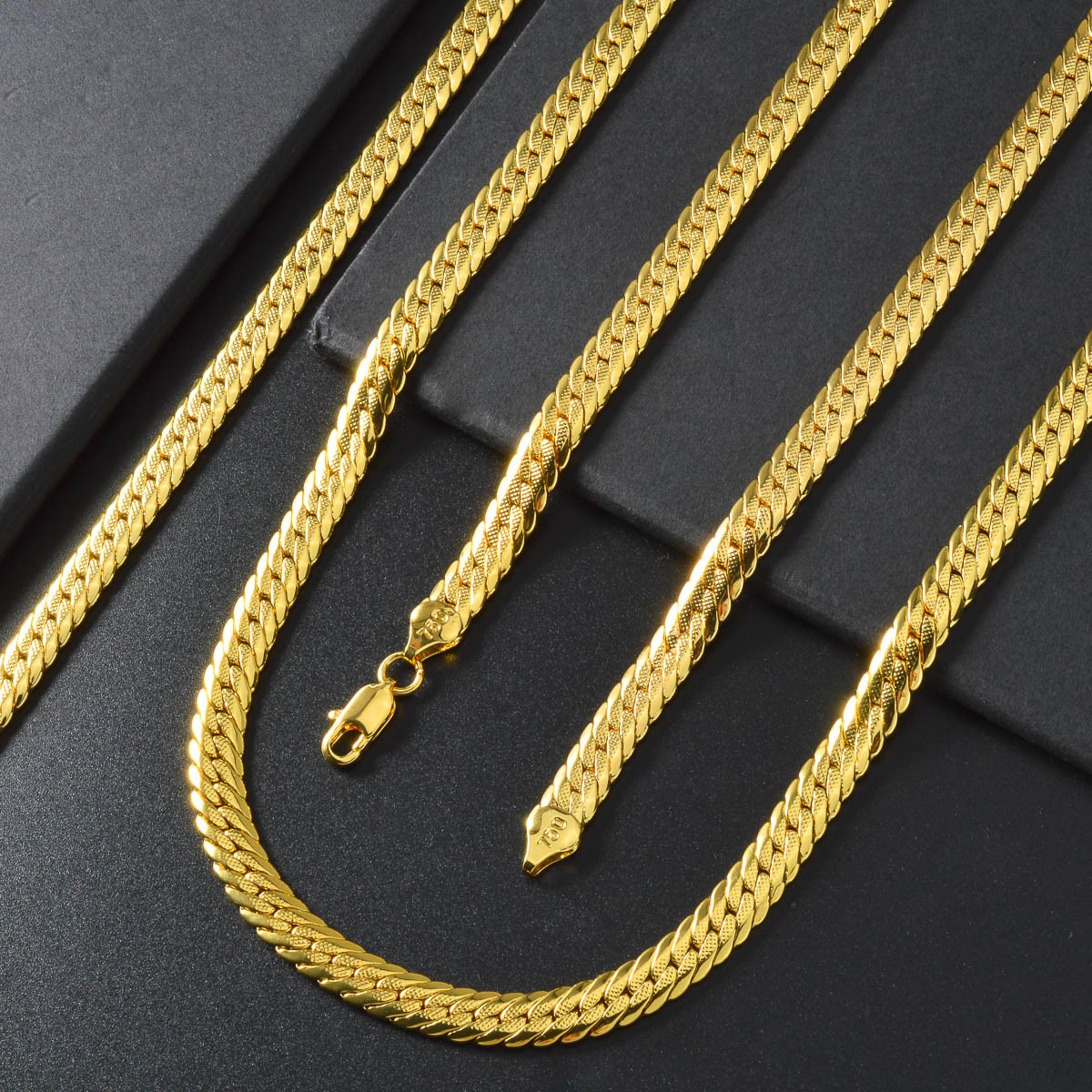 18K Gold Cuban Curb Chain Necklace 750 Stamp Unisex Hip‑Hop Jewelry 18‑24in 7MM