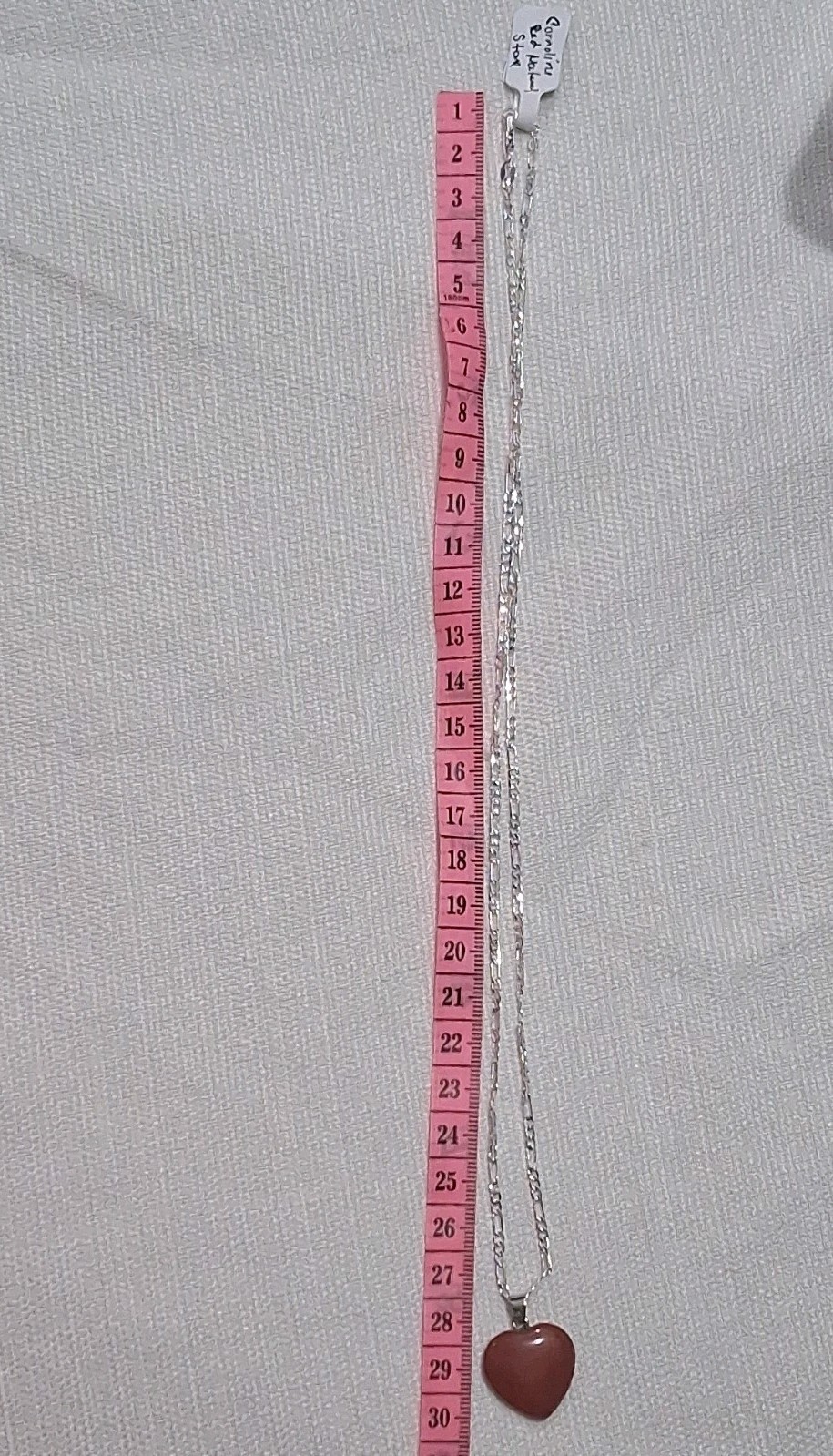 Silver 925 Chain Cornoline Stone Color Red 925 Silver